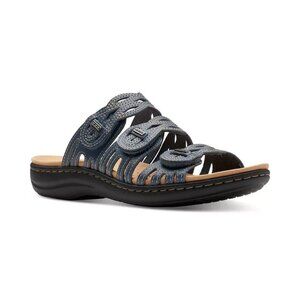 Clarks Laurieann Ruby Slide Sandals 11W Navy MSRP $90